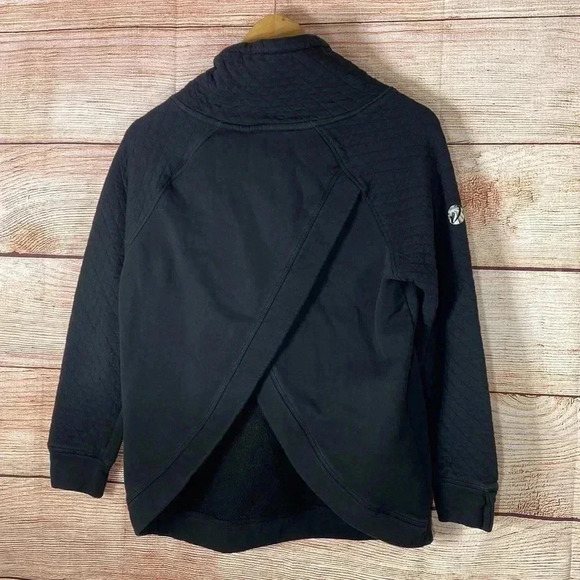 Levelwear Women’s Pullover Vega Funnel Neck Sweatshirt Slit Back Black Medium - Picture 6 of 7